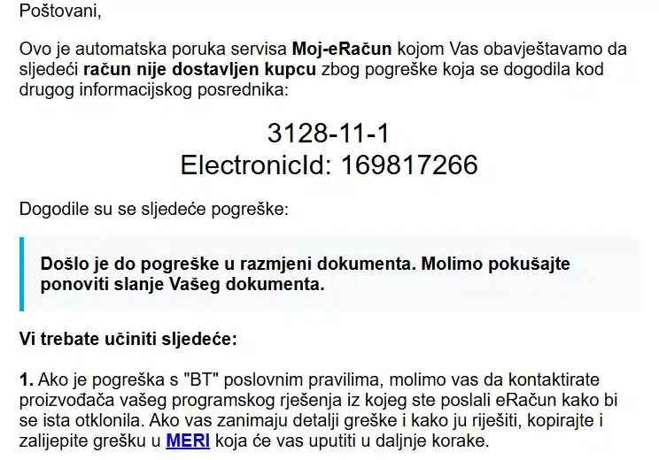 neuspjelo slanje obavijest